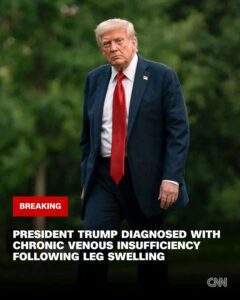 BREAKING NEWS: White House doctors diagnosed Donald Trump with chronic venous insufficiency, though the physicians said the US president remained in “excellent health,” Press Secretary Karoline Leavitt said... See More 