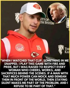BREAKING: PATRICK MAHOMES JUST BROKE HIS SILENCE β AND THE NFL IS SHAKING. HIS MESSAGE HIT THE COUNTRY LIKE A THUNDERCLAP. After the controversial βLittle Pigβ insult toward a female reporter spiraled into political chaos, Mahomes stunned fans with a raw, unscripted video condemning disrespect toward women. His emotional statement instantly exploded across social media, dividing analysts, enraging critics, and sparking the biggest national debate of the season. πΉπππ
ππππ: π