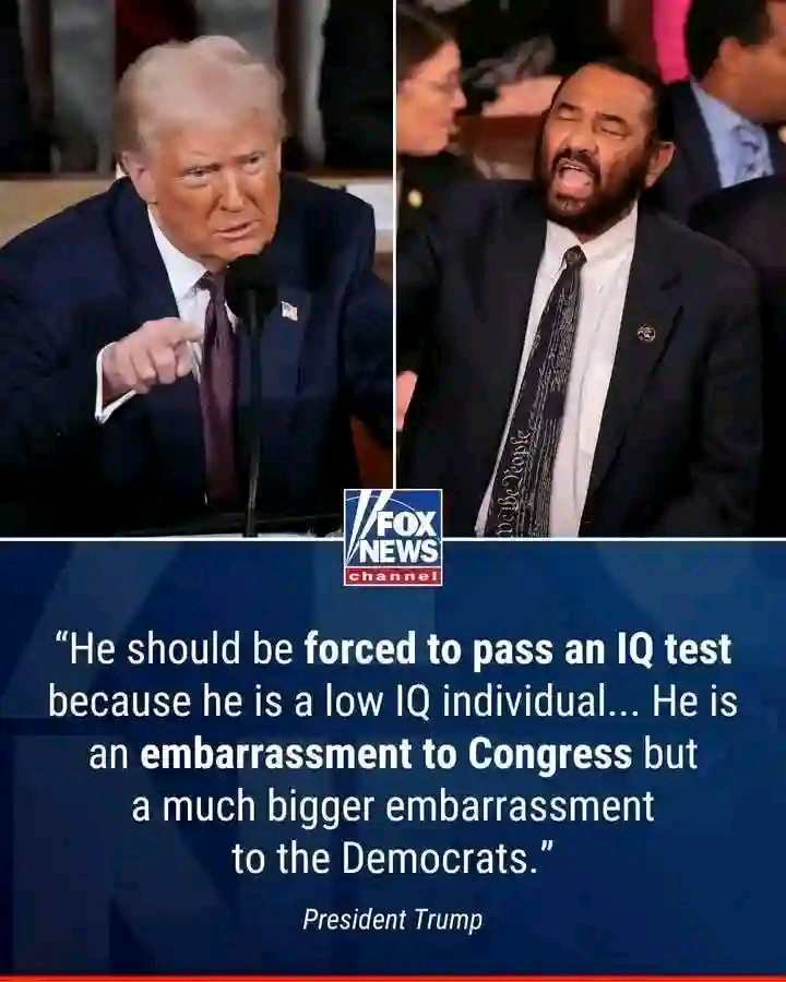 Breaking News: Trump blasts Rep Al Green as ‘an embarrassment’ to Democrats, says he ‘should be forced to take an IQ test... See More