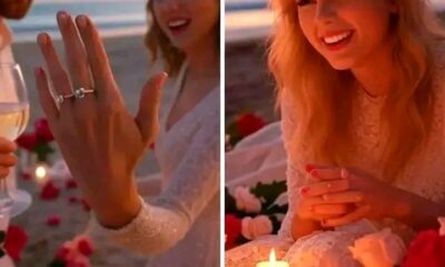 CONGRATULATIONS! TAYLOR SWIFT CONFIRMS ENGAGEMENT TO TRAVIS KELCE IN ROMANTIC BEACH VIDEO! Amid candlelight, wine, and roses by the sea, Swift announces Kelce’s proposal, sending social media into a frenzy! Fans scream—Is this the prelude to the wedding of the century? Full story below
