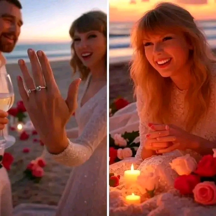 CONGRATULATIONS! TAYLOR SWIFT CONFIRMS ENGAGEMENT TO TRAVIS KELCE IN ROMANTIC BEACH VIDEO! Amid candlelight, wine, and roses by the sea, Swift announces Kelce’s proposal, sending social media into a frenzy! Fans scream—Is this the prelude to the wedding of the century? Full story below