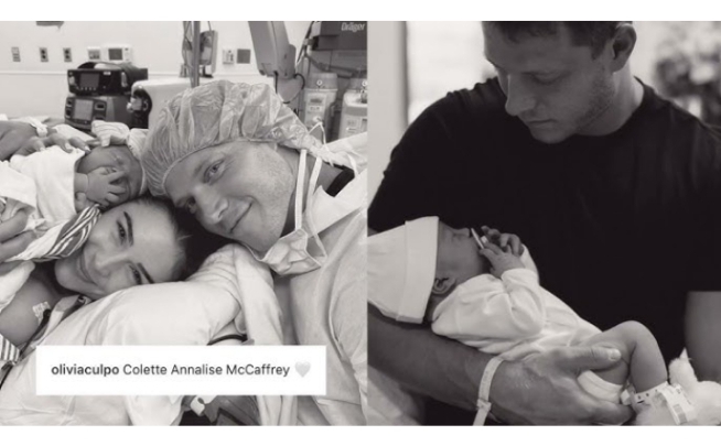 Olivia Culpo Welcomes First Child With NFL Star Christian McCaffrey after scary delivery and reveal baby's name with french twist ......In a heartwarming carousel of black-and-white photos, Olivia captured their first moments as a family of three at the hospital, giving a glimpse of their new arrival.One snap shows the tiniest arm of baby Colette resting on a fuzzy blanket, while another picture features the beaming parents cuddling their bundle of joy, with the newborn adorably hiding her face with her tiny hand. See more adorable 😍 photos