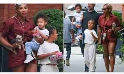 Serena Williams beat the summer heat while showcasing her toned legs during a family outing on Thursday. The Grand Slam champ, 43, who some fans think is ‘too thin’ after seeing a recent bikini snap, stepped out in a burgundy romper while enjoying a rare public outing with her husband and two children in New York city…see more Adorable photos