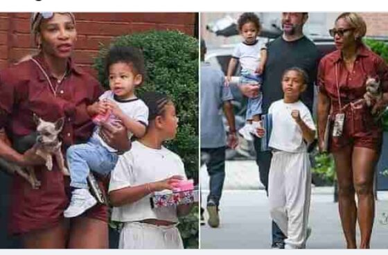 Serena Williams beat the summer heat while showcasing her toned legs during a family outing on Thursday. The Grand Slam champ, 43, who some fans think is ‘too thin’ after seeing a recent bikini snap, stepped out in a burgundy romper while enjoying a rare public outing with her husband and two children in New York city…see more Adorable photos
